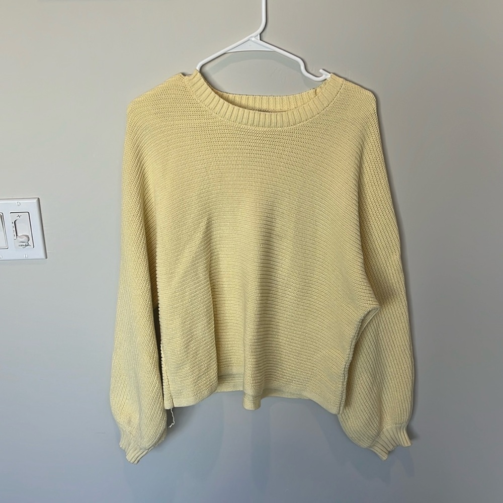 Z Supply Chunky Knit Cotton Costal Butter Yellow Summer Sweater Size SMALL